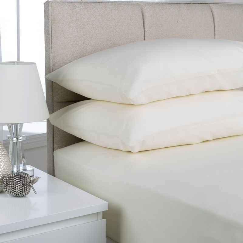 Plain Dyed Pair Pillowcases Ivory